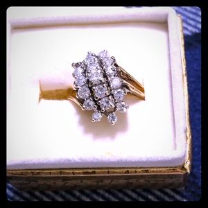 10k DIAMOND WATERFALL RING